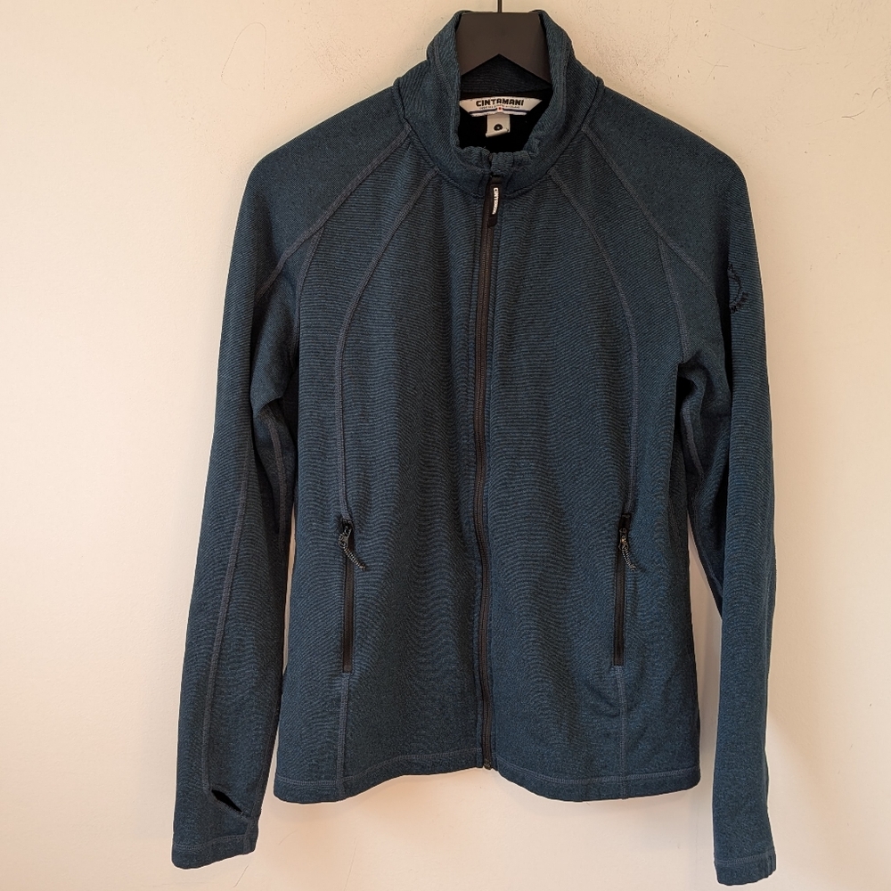Cintamani Teal Iceland Full Zip Sweatshirt Size Small